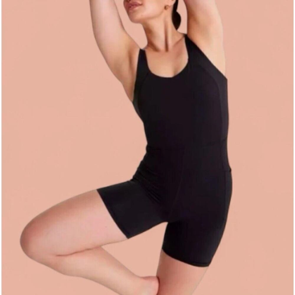 Calia Women's Pure Black Inspire Short Bodysuit Size L